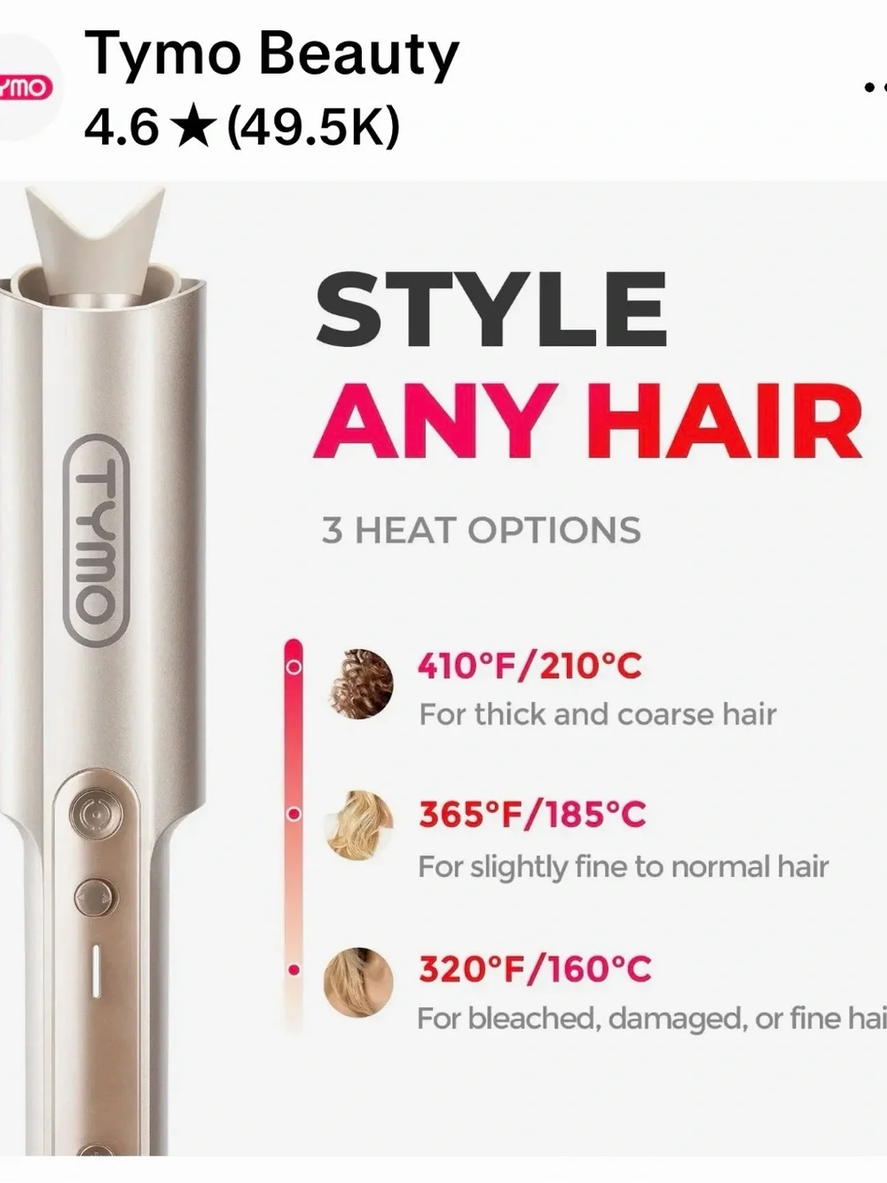Tymo Curlpro Plus-Rose Gold Hair Styling Tool